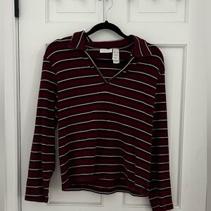 Striped Burgundy Women's Top